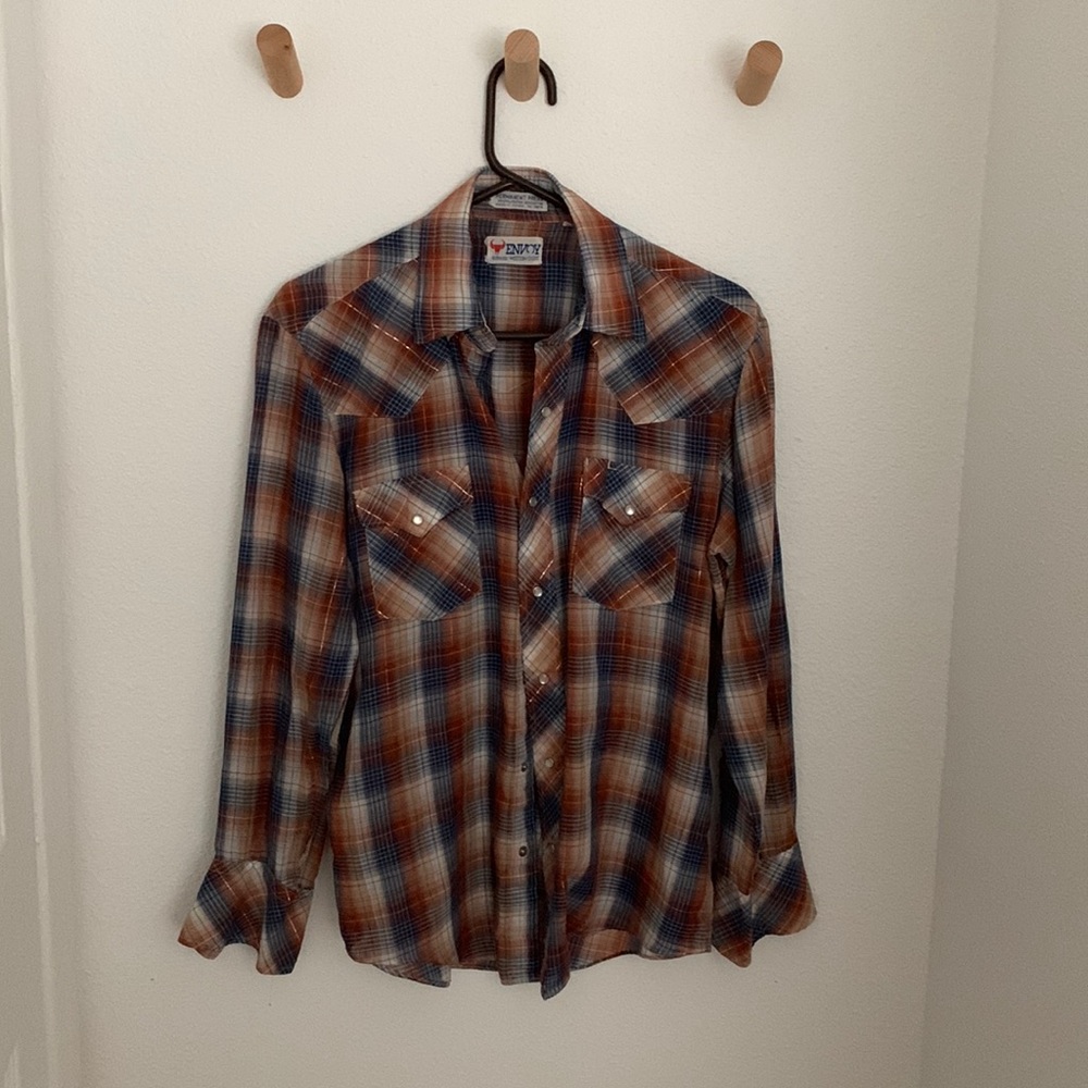 Vintage western shirt with pearl snap buttons